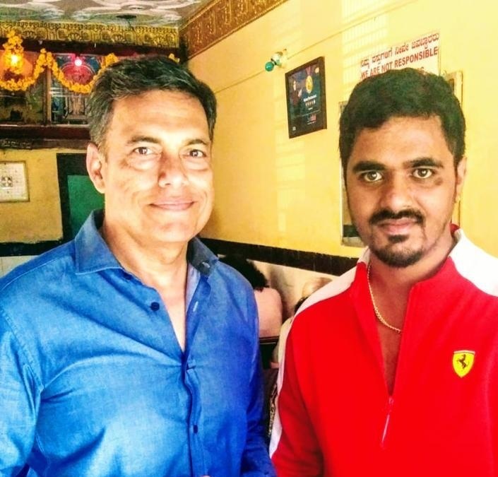 Celebrity enjoying food at Vinayaka Mylari